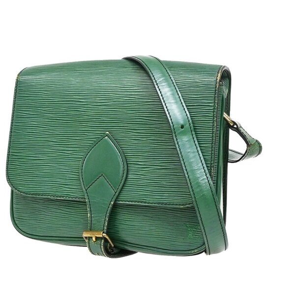 LOUIS VUITTON LV Cartouchiere MM Shoulder Bag Epi Leather Green - Picture 1 of 16